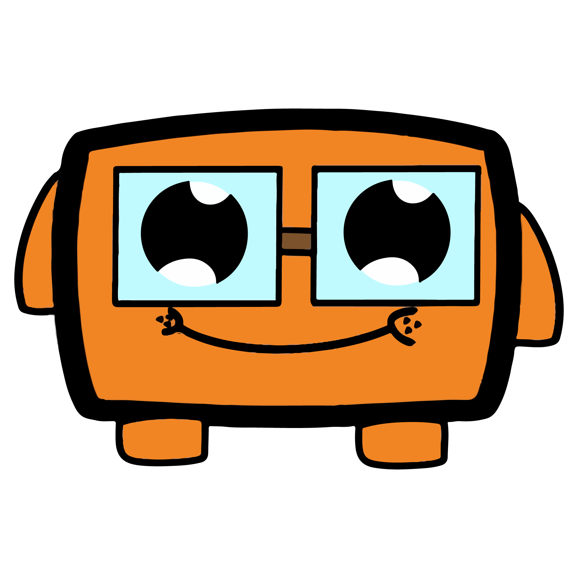 Orange Cartoon Character with Glasses